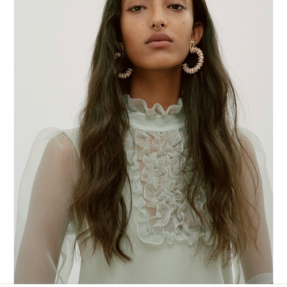 ZARA Knit Organza Dress - Picture 4 of 5